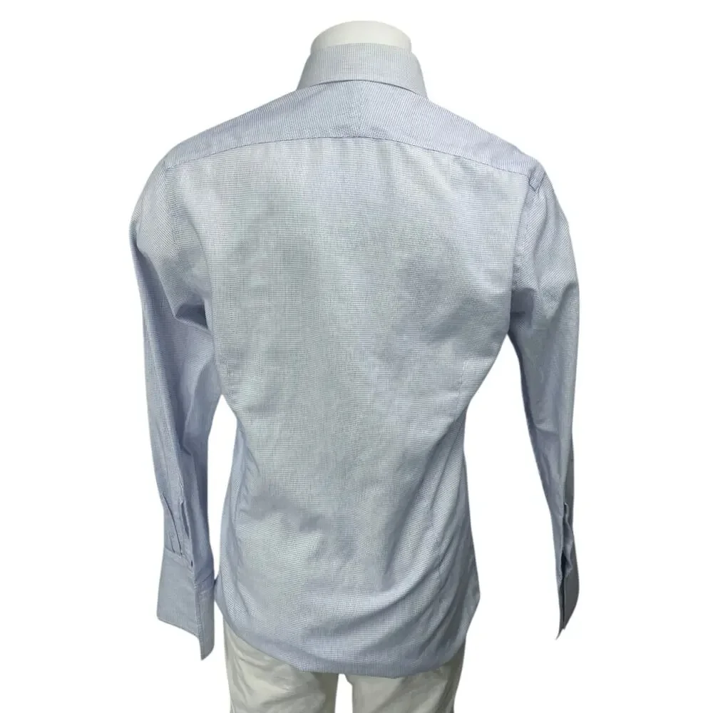 Charles Tyrwhitt Men's Blue Extra Slim Long Sleeve Button Down Shirt Top 15.5/L